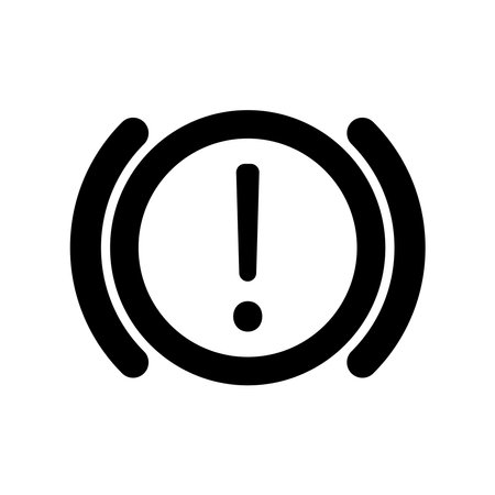 Vector illustration indicator on the car, brake fluid volume less, handbrake. The exclamation mark inside the circle.のイラスト素材