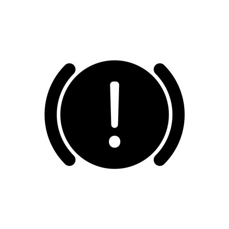 Vector illustration indicator on the car, brake fluid volume less, handbrake. The exclamation mark inside the circle.のイラスト素材