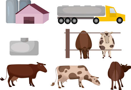 milk farmのイラスト素材