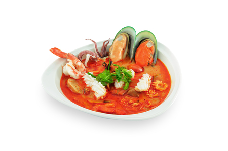 thai food isolated on white backgroundの写真素材