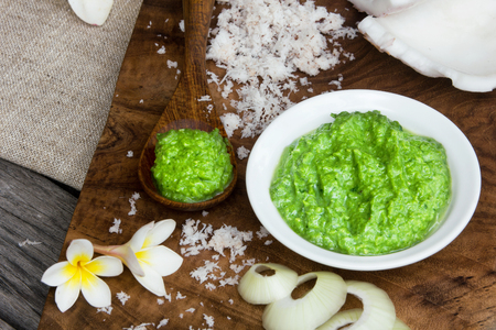Raw Organic Green Sauce with coconut Ready to Useの写真素材