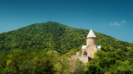 Ananuri Castle with Church on the bank of lake, Georgiaのeditorial素材