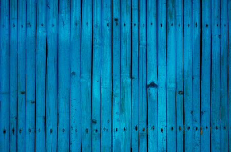 blue colored wooden fence, texture backgroundの写真素材