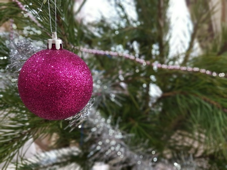 Christmas toy on the Christmas tree, ballの写真素材