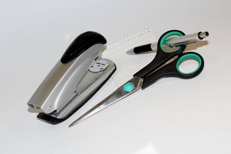 stationery consisting of pen scissor and stapler