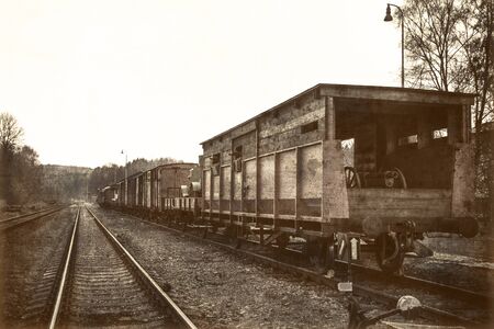 old train on railの写真素材