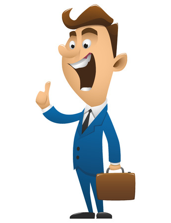 Young and successful business man cartoon happy.のイラスト素材