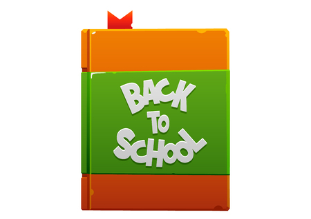 cartoon book back to school brown and greenのイラスト素材