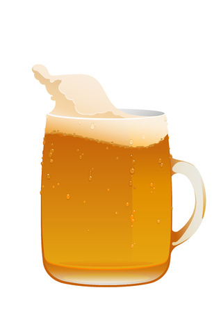 delicious mug of fresh cold beer isolatedのイラスト素材