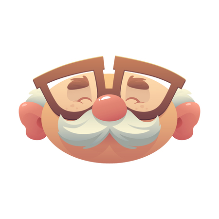 head of a nice kind grandfather wearing glasses EPS8 vectorのイラスト素材