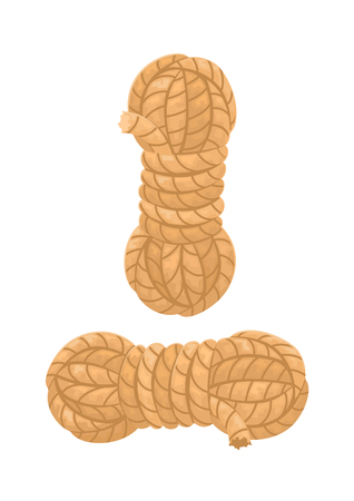 Roll of ship rope cartoon vector illustration isolated on white backgroundのイラスト素材
