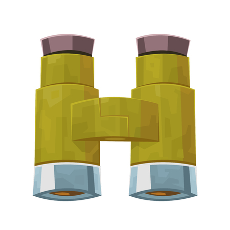 Cartoon binoculars isolated on white background vector flatのイラスト素材