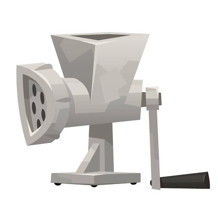 Iron meat grinder in cartoon style on white background vectorのイラスト素材