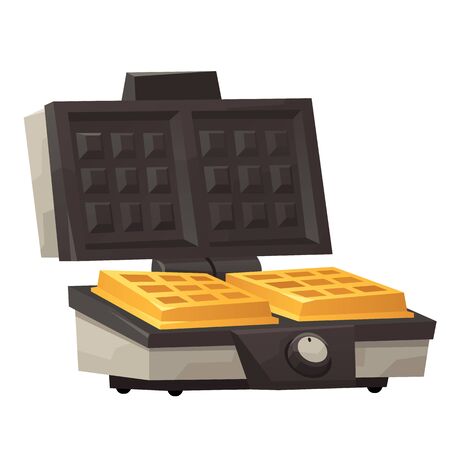 Iron waffle maker isolated on white background vectorのイラスト素材