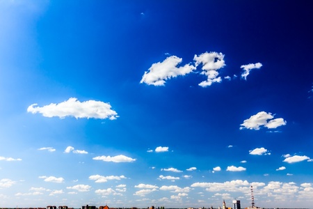 Blue sky and major white cloud