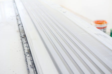 Background made of plaster moldings rows and lines の写真素材