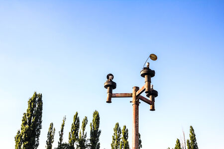 Vandalism on to old fashioned street lightの写真素材