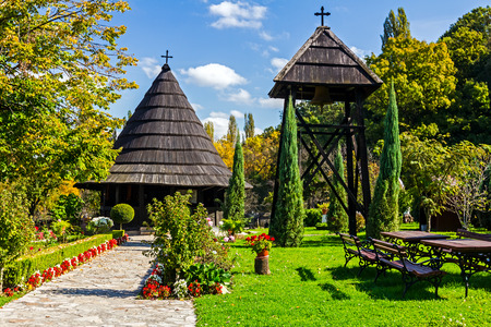 Wooden church which is great prince raised for his godfather, near place Big Plana in Serbia.の写真素材