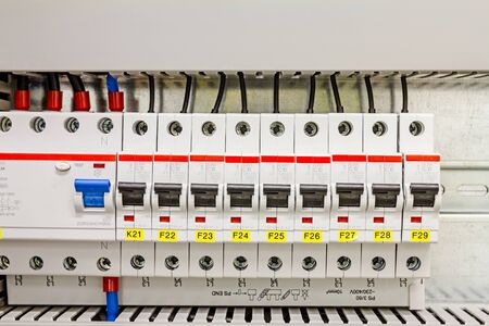 Automatic fuse electrical connector in power lines located inside of switch control panel board.