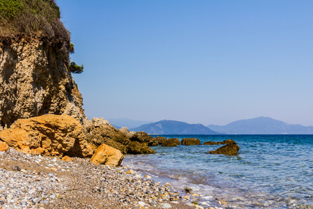 Coastal erosion of the cliffs is created by wind and rain erosion.の写真素材