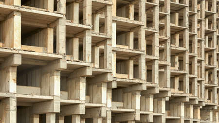 An abandoned frame structure with a lot of reinforced concrete honeycombs.