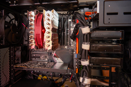Complete computer processor designed for graphic design tasks or gaming inside the case.
