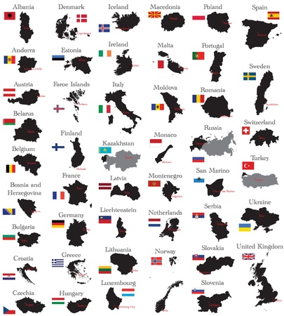 Countries of Europeのイラスト素材