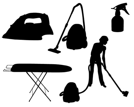 Household appliances silhouetteのイラスト素材