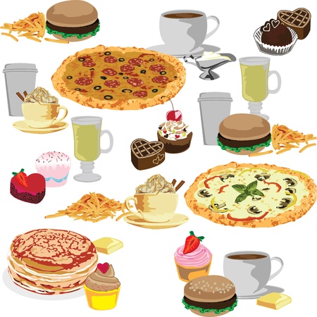 seamless background with a delicious mealのイラスト素材