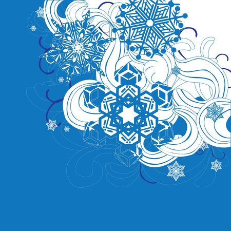 abstract background with snowflakesのイラスト素材