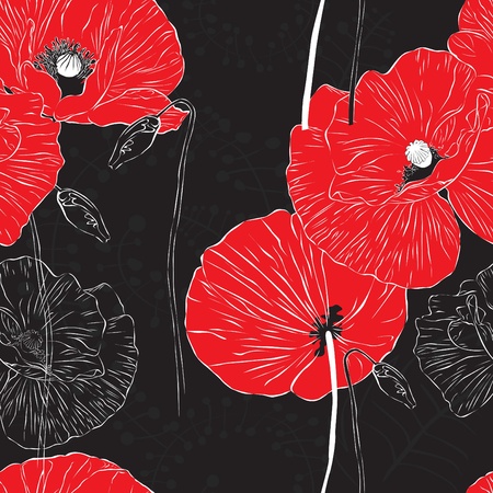 Seamless bright background with flowersのイラスト素材