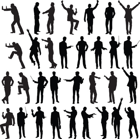 silhouettes of business peopleのイラスト素材