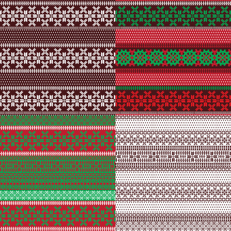 Four seamless background with patterns of Laplandのイラスト素材