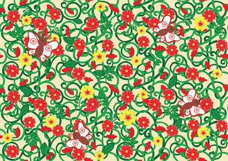 seamless texture with floral patternのイラスト素材