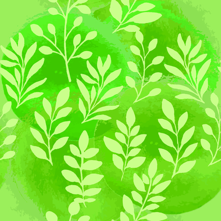 Seamless green pattern with watercolorのイラスト素材
