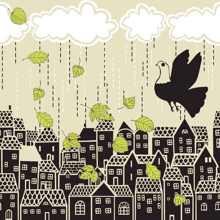 fall over the cityのイラスト素材