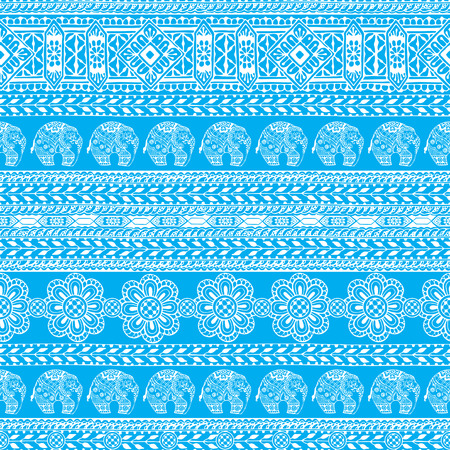 seamless background with Indian patternsのイラスト素材