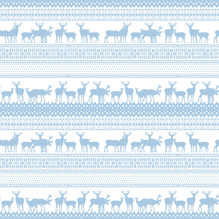 Lapland patterns with deer. Seamless pattern.のイラスト素材