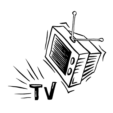 TV  television  cartoon   illustrationのイラスト素材