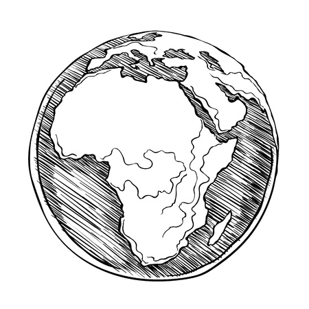 Africa continent  on white background.のイラスト素材