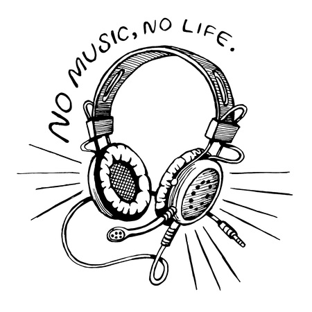 Headphones with microphone.のイラスト素材