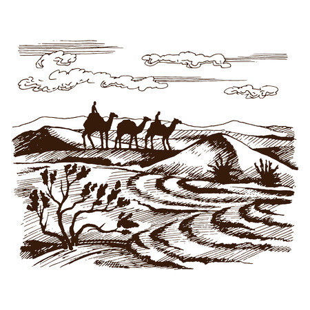 Vector sketch of the caravanのイラスト素材