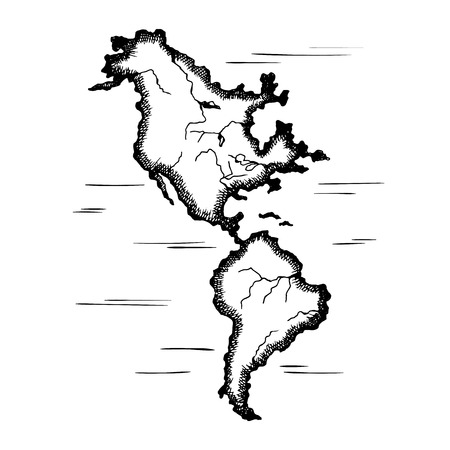 America and the Atlantic Ocean.のイラスト素材