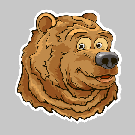 Bear head stickerのイラスト素材