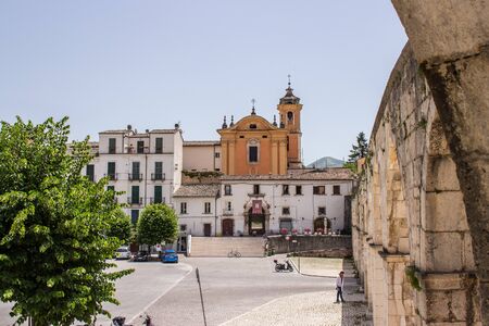 Piazza Giuseppe Garibaldi is the largest square in the city of Sulmona, Abruzzoの写真素材