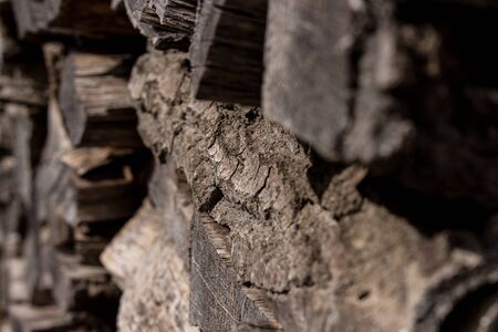 pile of pieces of firewoodの写真素材
