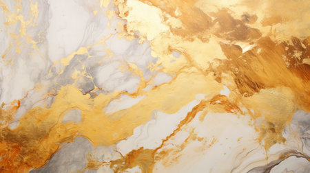 Creative texture of marble and gold foil: decorative marbling as an abstract background. Artificial fashionable stylish trendy stone surfaceの素材
