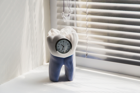 medicine, stomatology, dental clinic office, medical equipment and instruments for dentistry - clock...