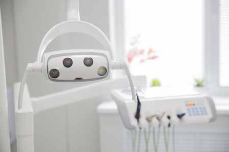 medicine, stomatology, dental clinic office, medical equipment and instruments for dentistry - dental lampの写真素材