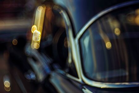 Colorful abstract background retro car. Boke background with copy space. Close-up view vintage...